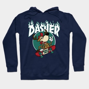 Dasher - Skateboarding Reindeer - Funny Xmas Cartoon Hoodie